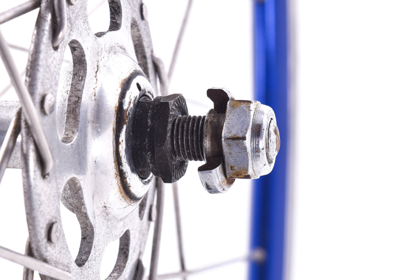 USED FIR Track Wheelset with Vintage Campagnolo Hubs Blue Rims Fixed Gear