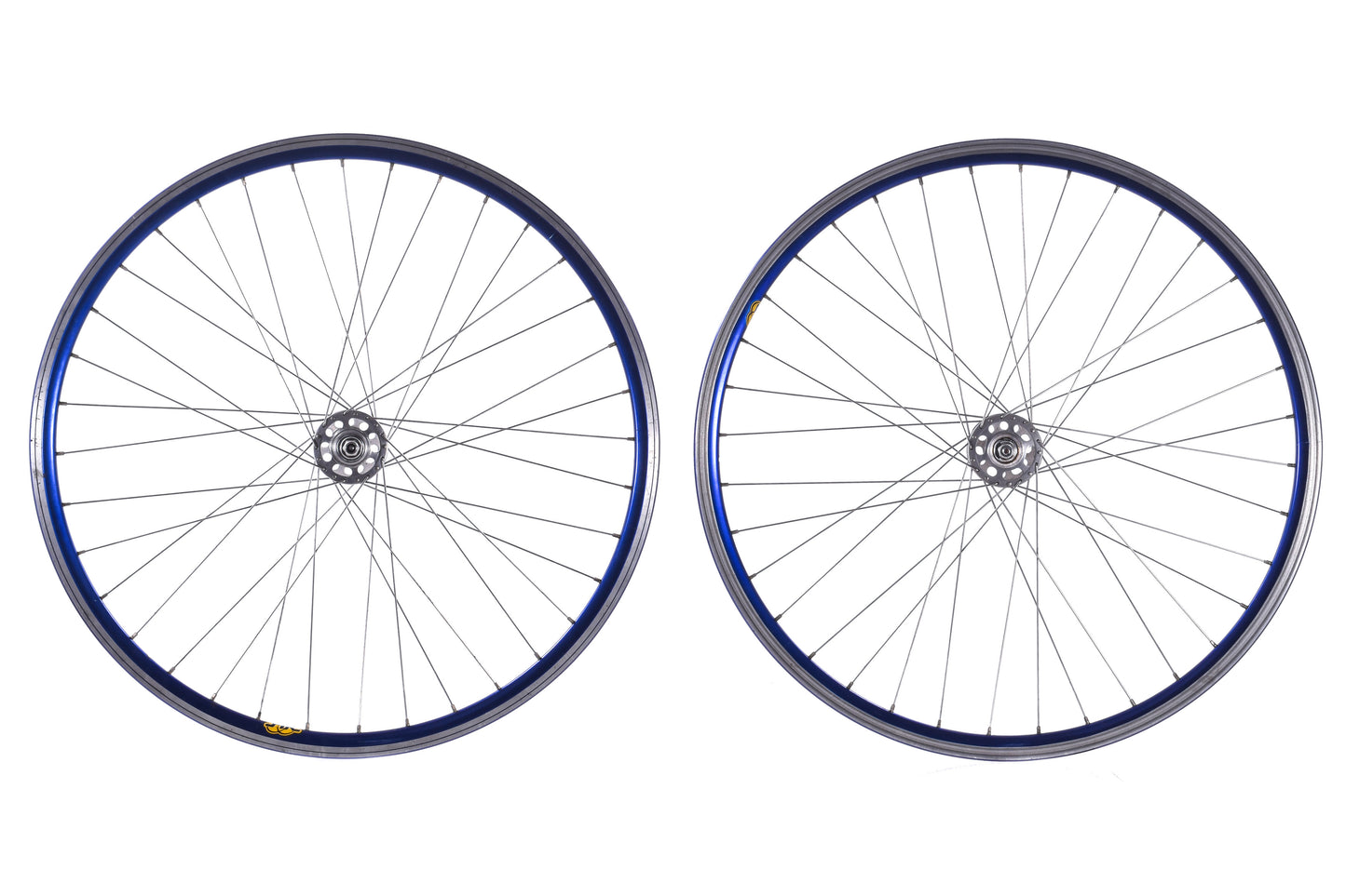 USED FIR Track Wheelset with Vintage Campagnolo Hubs Blue Rims Fixed Gear