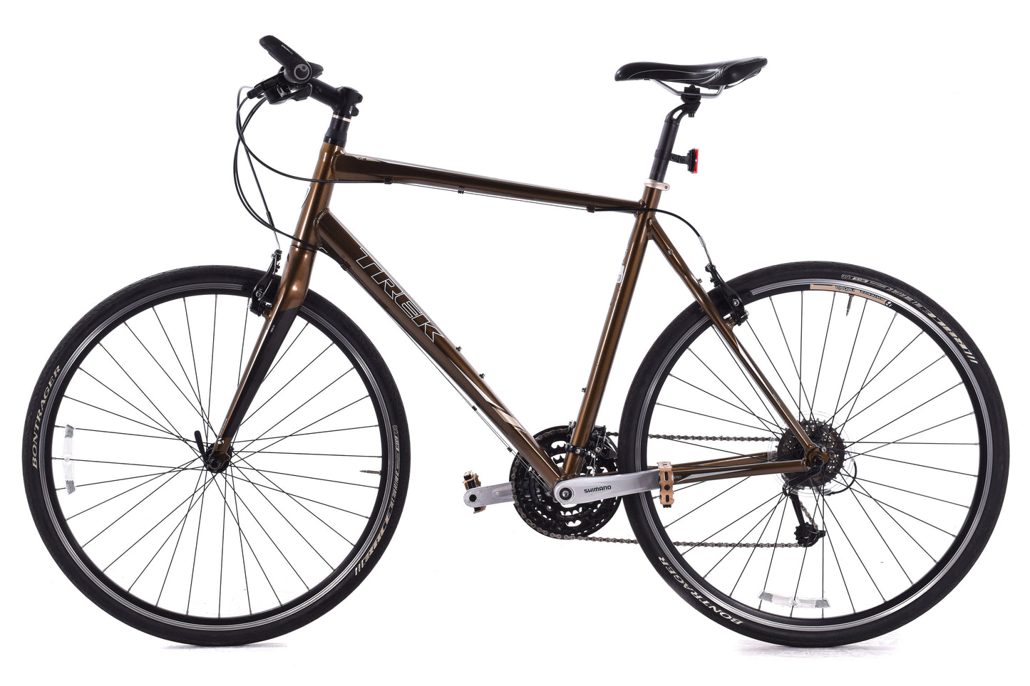 USED 2014 Trek FX 7.4 57cm Hybrid/Commuter/Flat Bar Road Bike 3x9 speed Aluminum Frame Carbon Fork Bronze