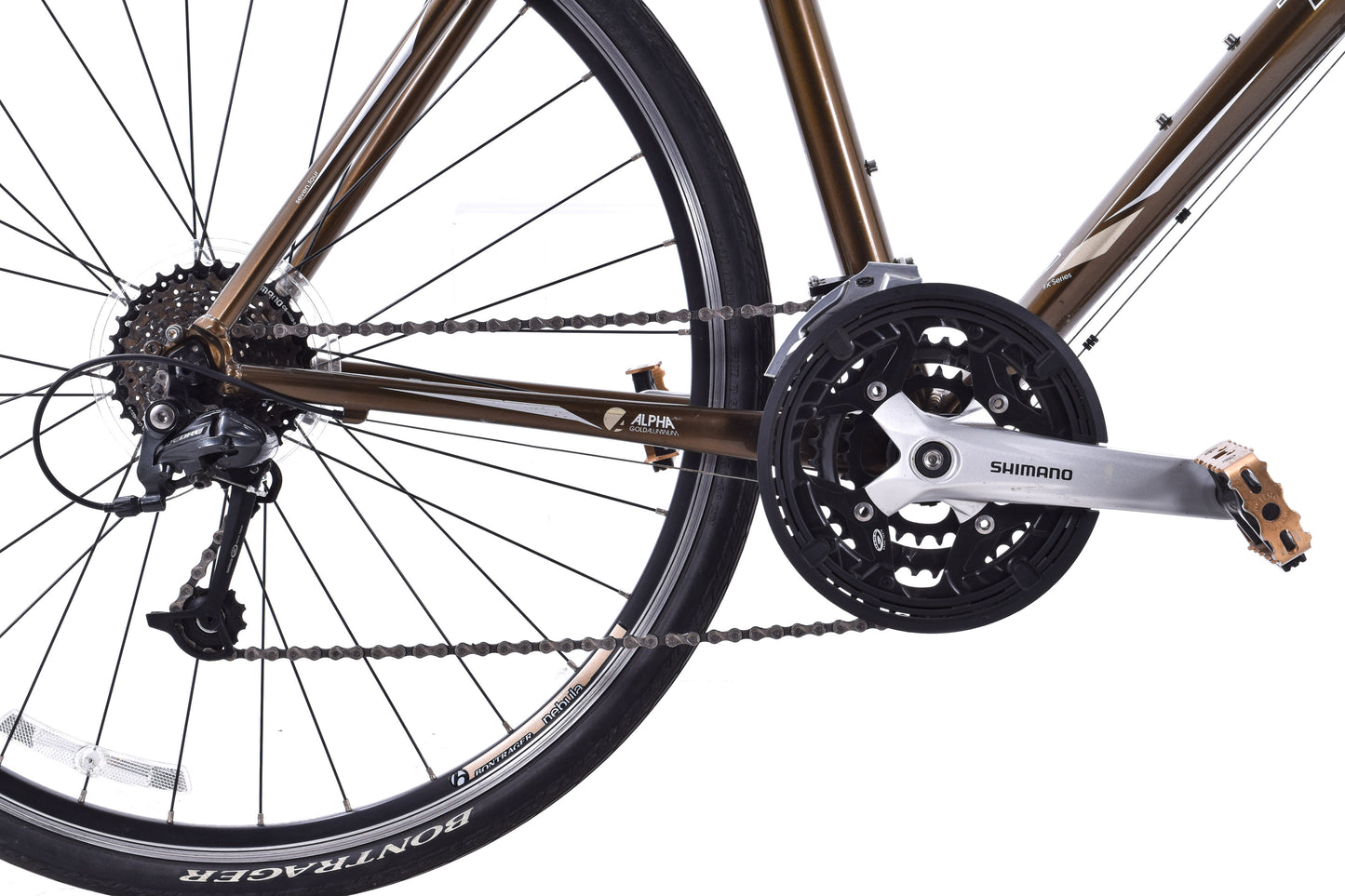 USED 2014 Trek FX 7.4 57cm Hybrid/Commuter/Flat Bar Road Bike 3x9 speed Aluminum Frame Carbon Fork Bronze