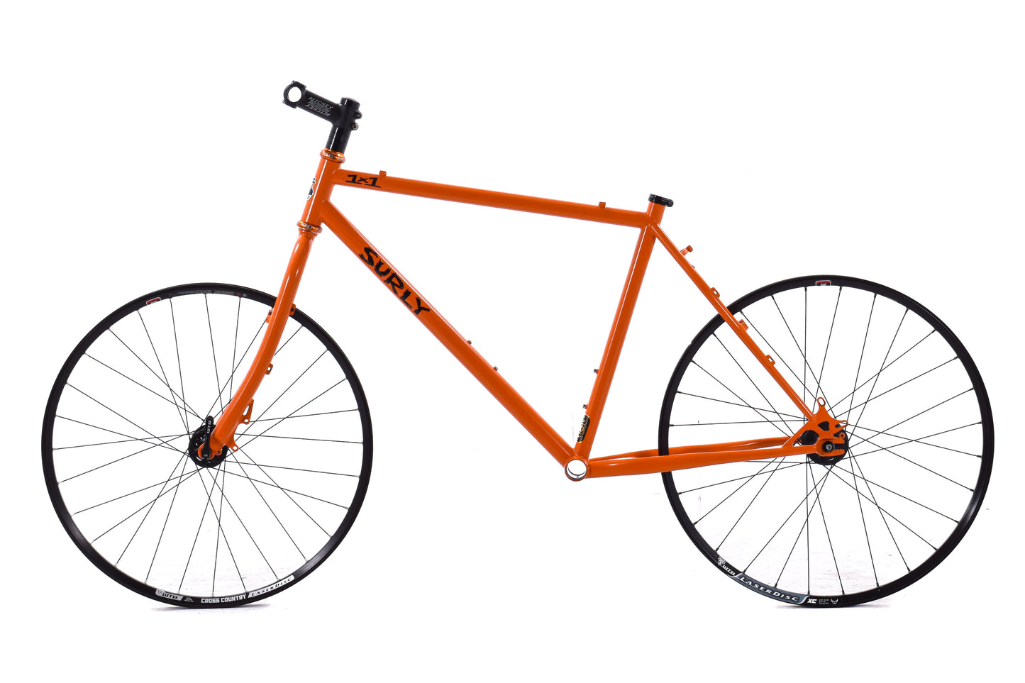USED Surly 1x1 Single Speed 26" Steel Mountain Bike Frameset Medium Disc/Canti-Brake w/ Wheels and Chris King Headset Orange