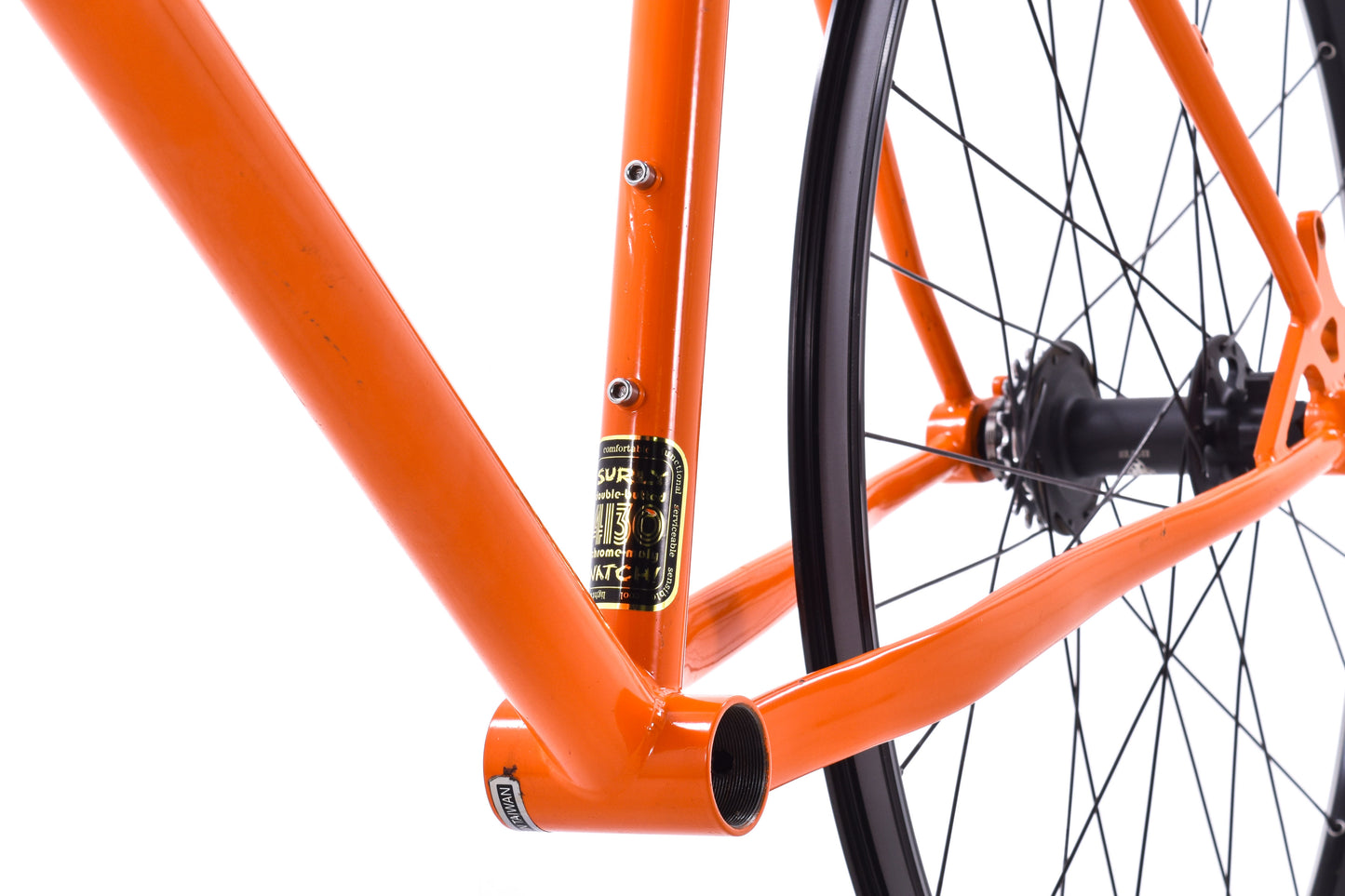 USED Surly 1x1 Single Speed 26" Steel Mountain Bike Frameset Medium Disc/Canti-Brake w/ Wheels and Chris King Headset Orange