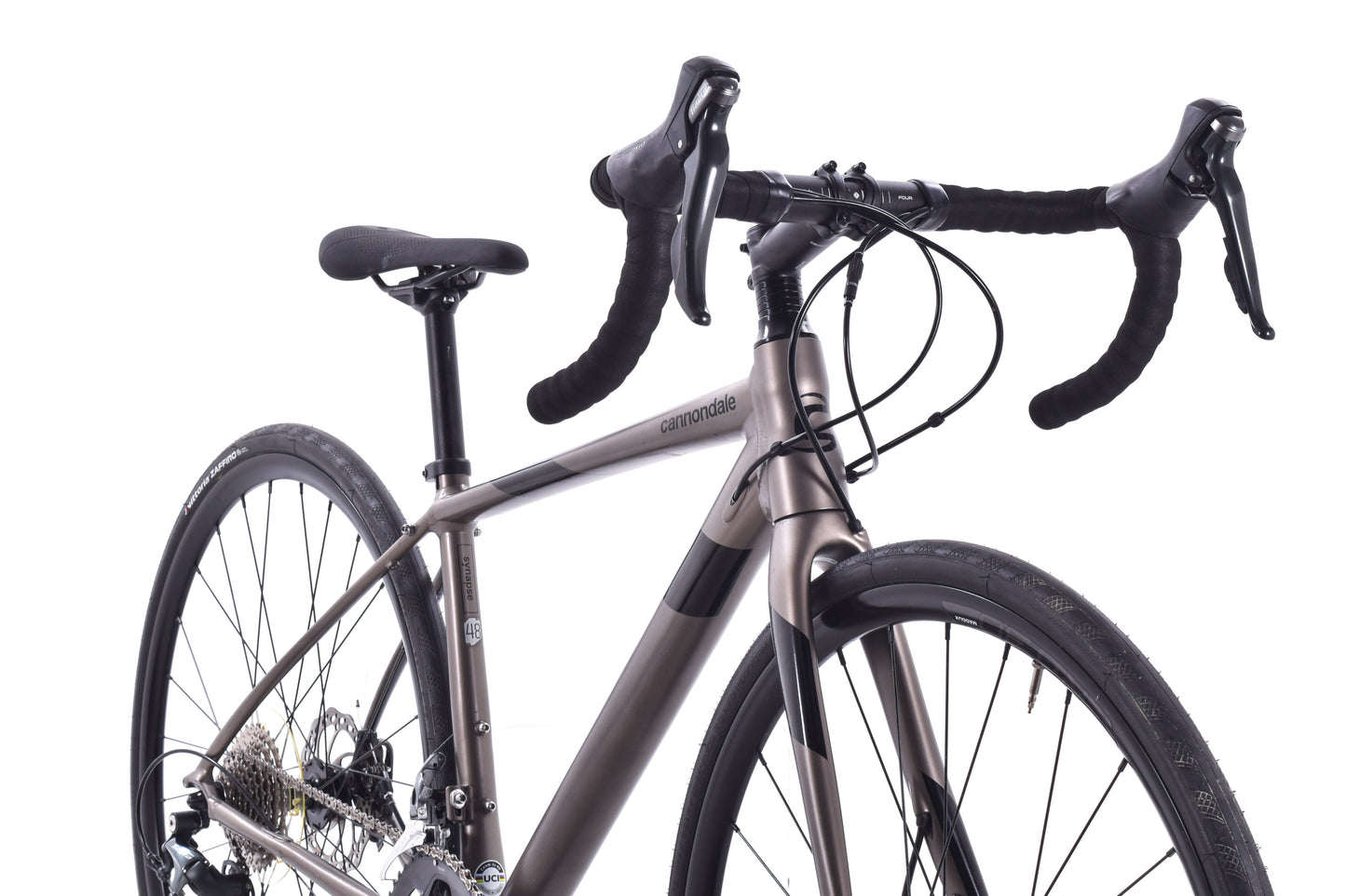 USED Cannondale Synapse Tiagra Disc 48cm Aluminum Road Bike Shimano 2x10 speed Metero Gray