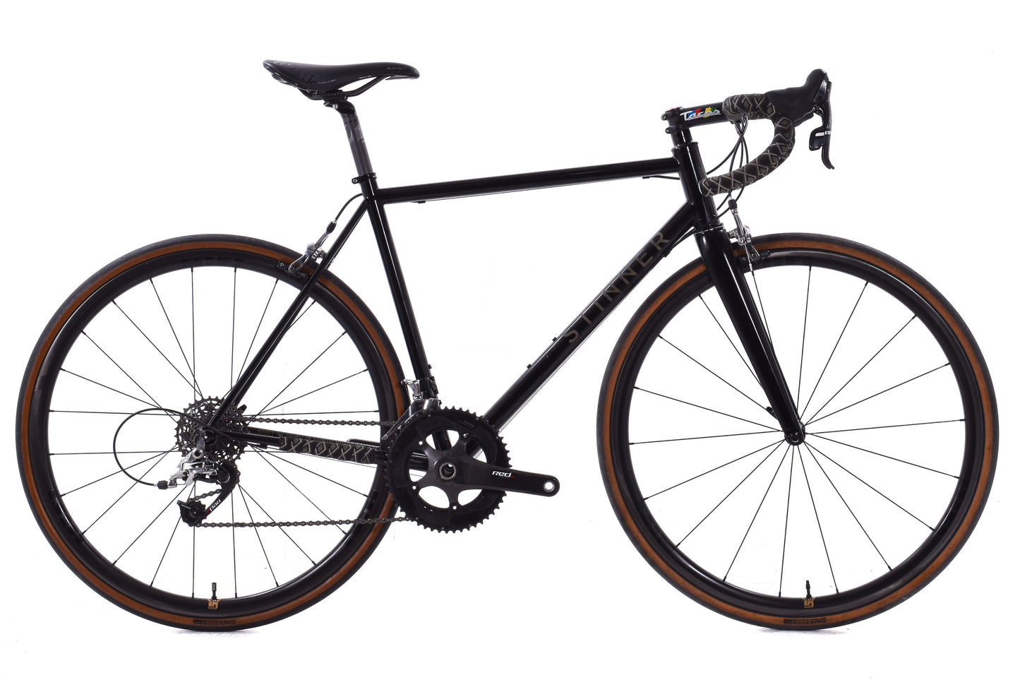 USED Stinner Gibraltar 54cm Custom Steel Road Bike w/ Carbon Wheels SRAM Red/Force 22 Rim Brake