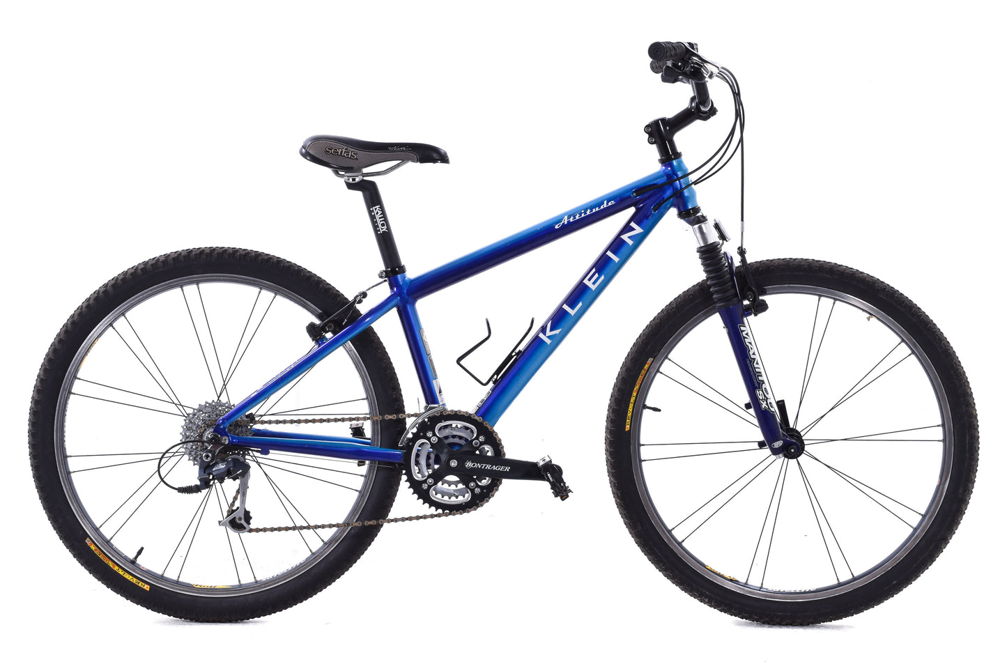 USED Klein Attitude Alloy XS Mountain Bike 3x9 Speed Shimano Deore Blue Fade 26"