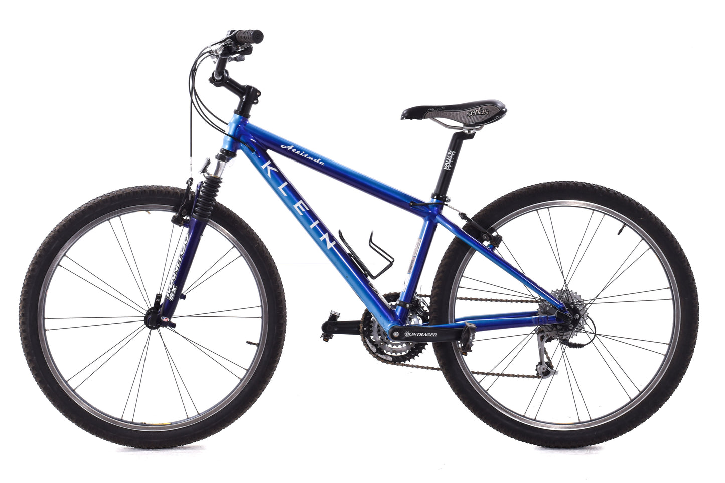 USED Klein Attitude Alloy XS Mountain Bike 3x9 Speed Shimano Deore Blue Fade 26"