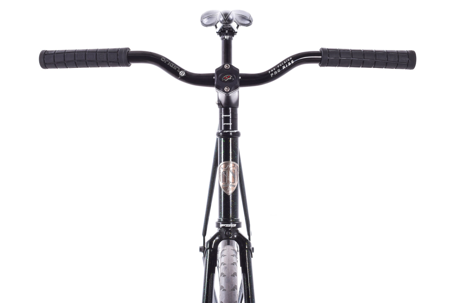 USED All-City Big Block Fixed Gear Track Bike 55cm H+Son Archetype Omnium Crank Black Green Sparkle