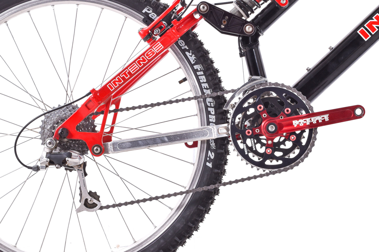 USED Intense Uzzi SL Large Mountain Bike 3x8 Speed White Brothers Fork Shimano Deore