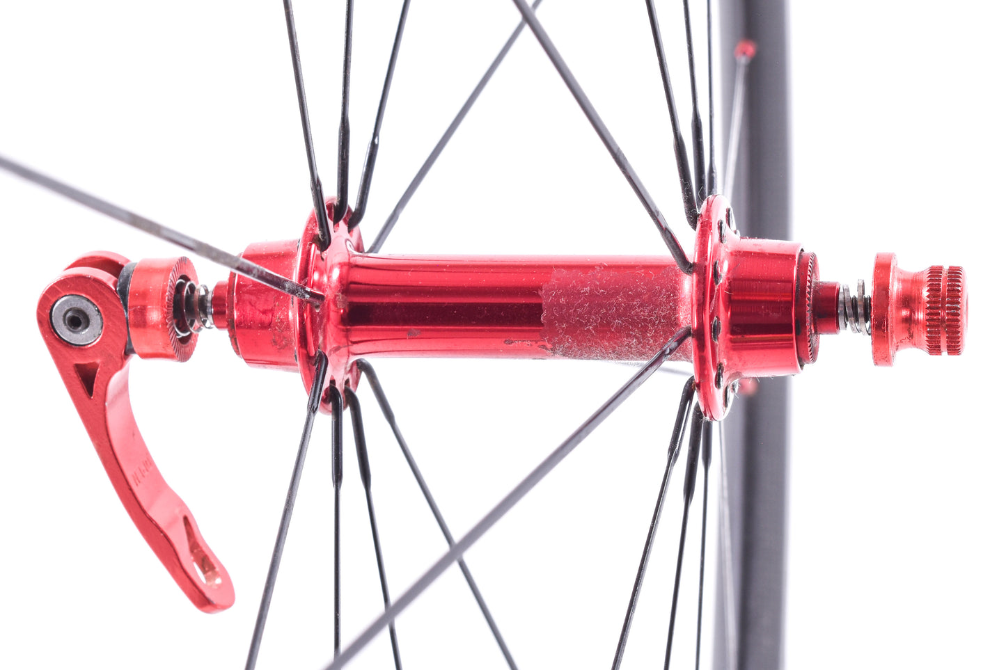 USED Tubular Road/CX Wheels Carbon Rim Brake Red Hubs Shimano/SRAM 11-Speed