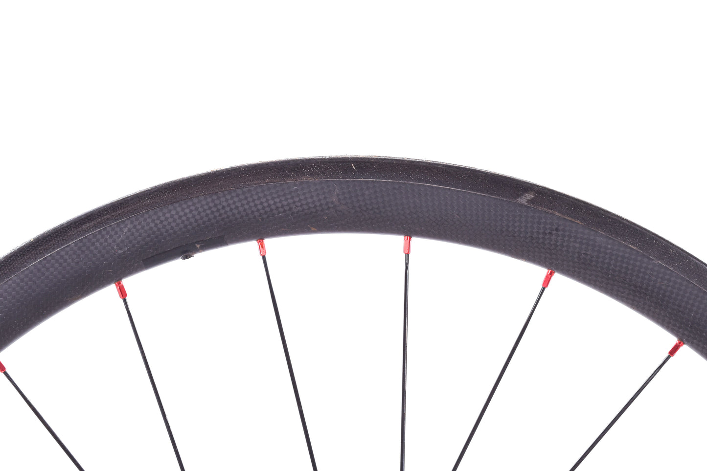 USED Tubular Road/CX Wheels Carbon Rim Brake Red Hubs Shimano/SRAM 11-Speed