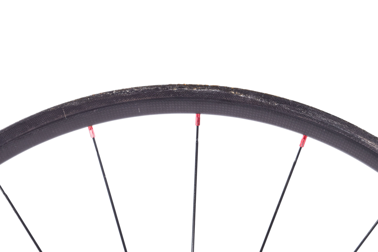 USED Tubular Road/CX Wheels Carbon Rim Brake Red Hubs Shimano/SRAM 11-Speed
