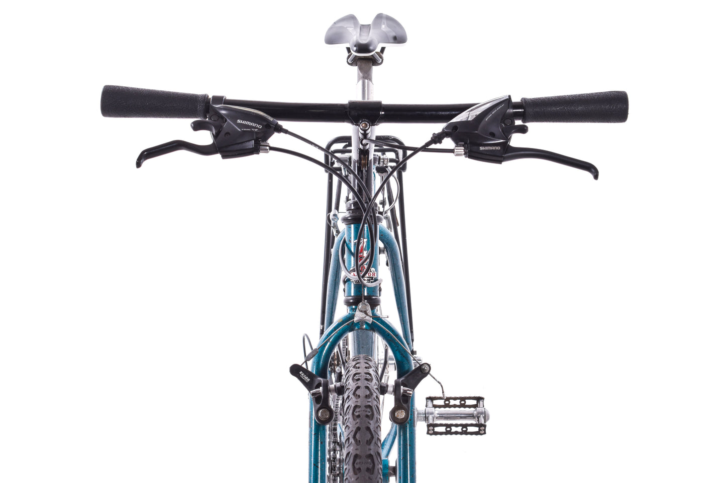 USED 90's Raleigh Technium Medium ATB w/ Splatter Paint Aqua/Black 3x8 speed