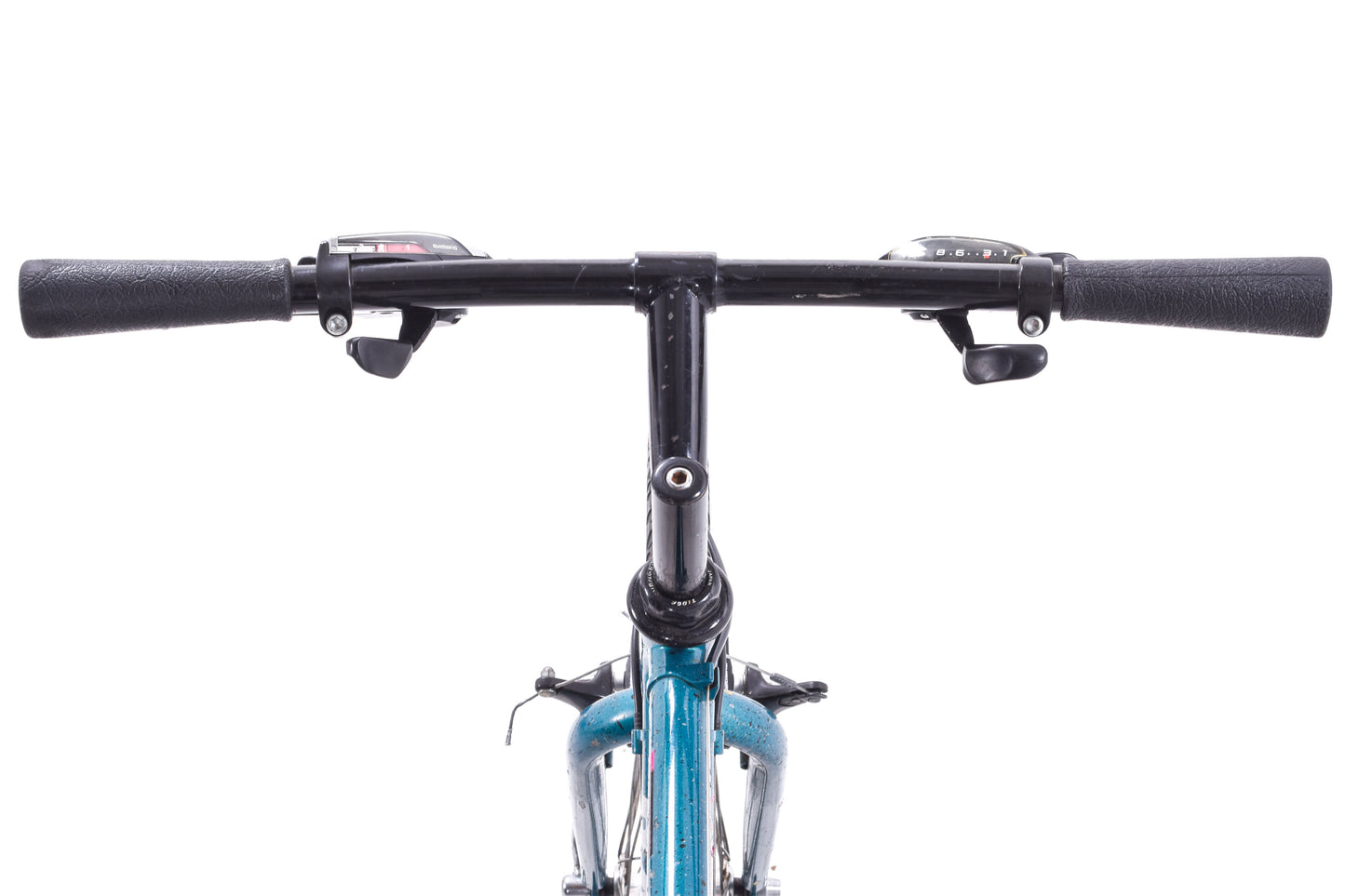 USED 90's Raleigh Technium Medium ATB w/ Splatter Paint Aqua/Black 3x8 speed