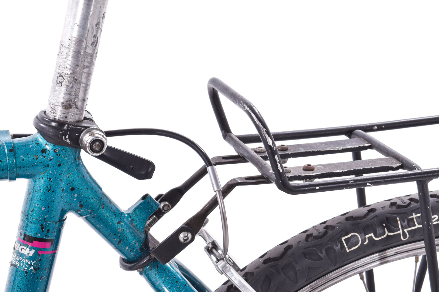 USED 90's Raleigh Technium Medium ATB w/ Splatter Paint Aqua/Black 3x8 speed