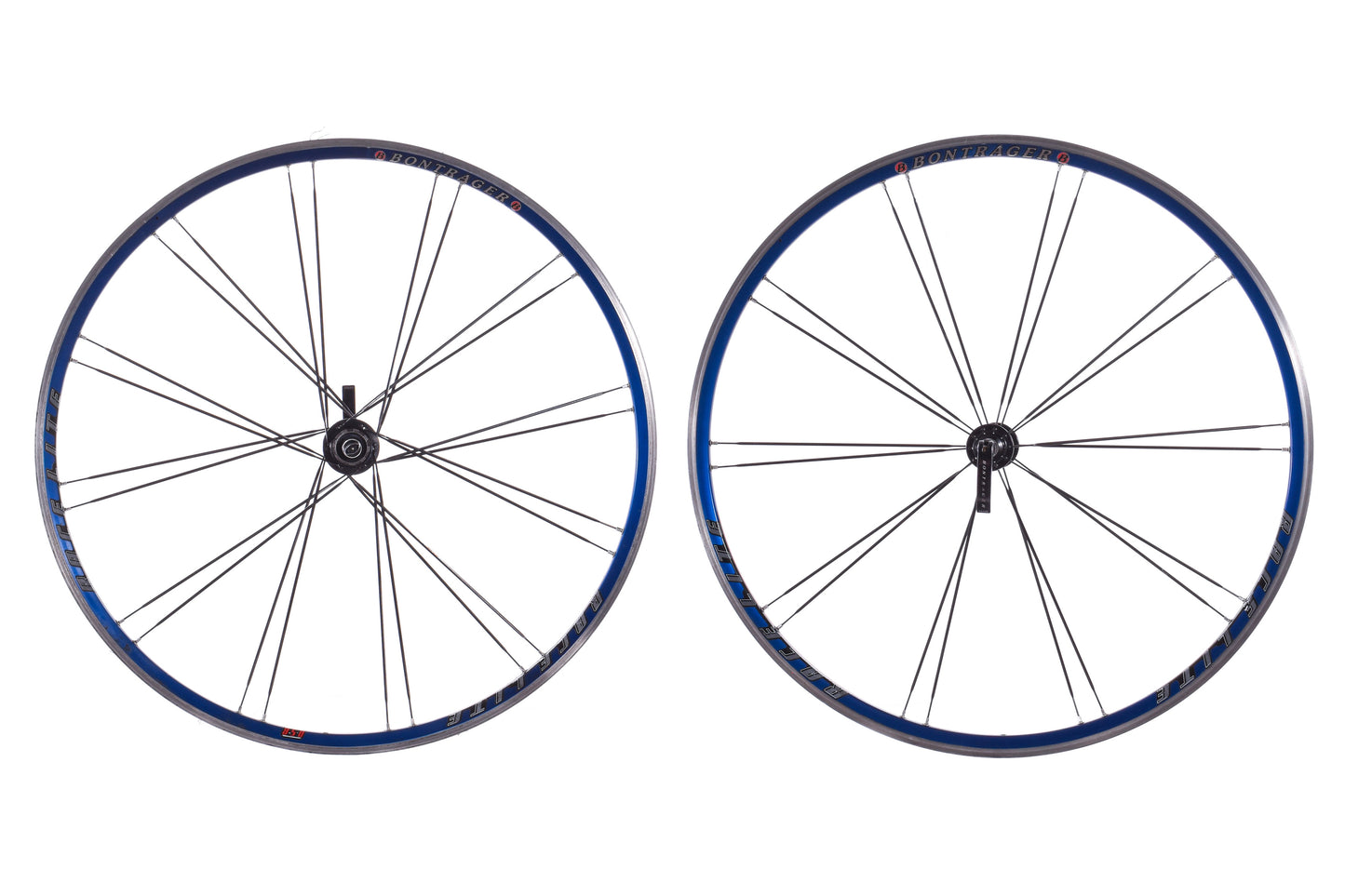 USED Bontrager Race Lite 700C Blue Alloy Road Wheelset Quick Release Rim Brake 8/9/10 Speed Shimano HG