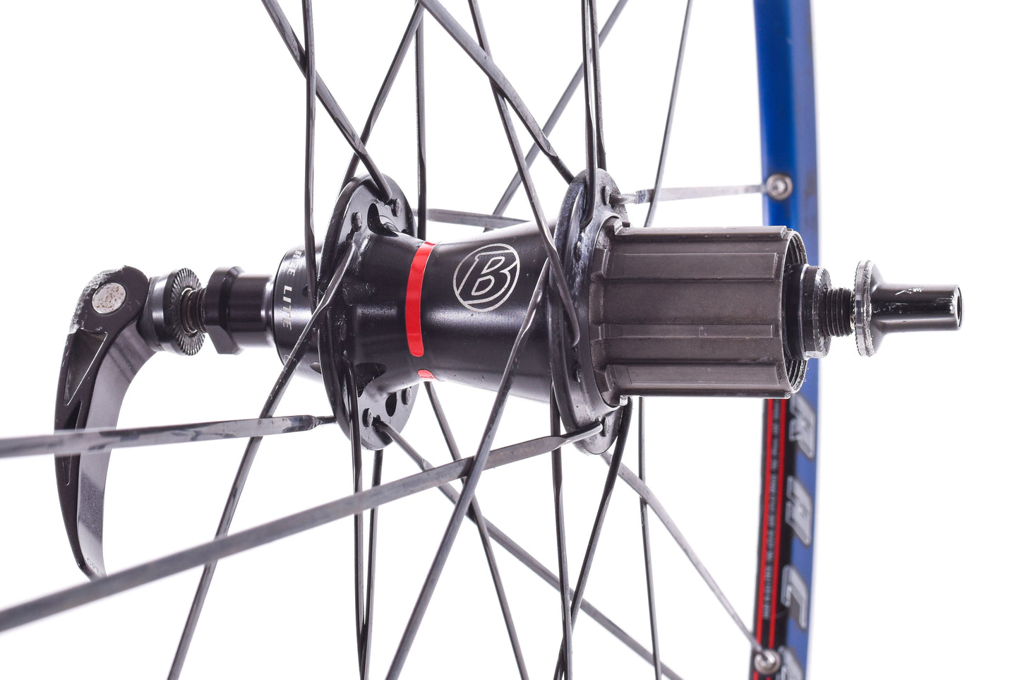USED Bontrager Race Lite 700C Blue Alloy Road Wheelset Quick Release Rim Brake 8/9/10 Speed Shimano HG