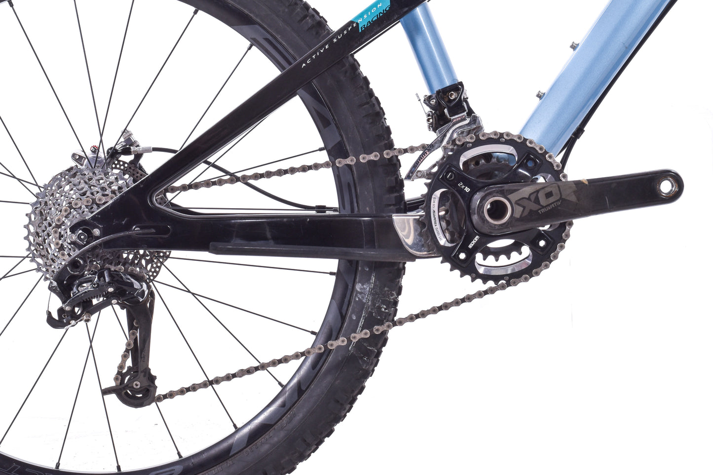 USED Yeti ASR 5 Medium 26" Full Suspension Alloy Mountain Bike SRAM 2x10 speed Blue