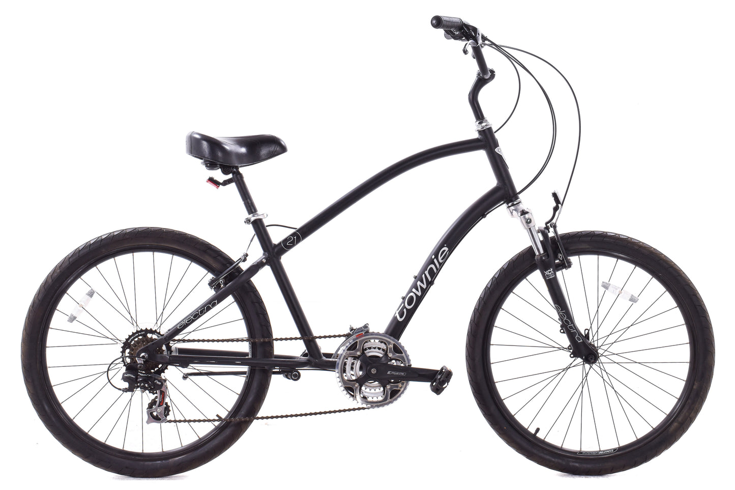 USED Electra Townie 21D Beach Cruiser Black Shimano 3x7 Front Suspension