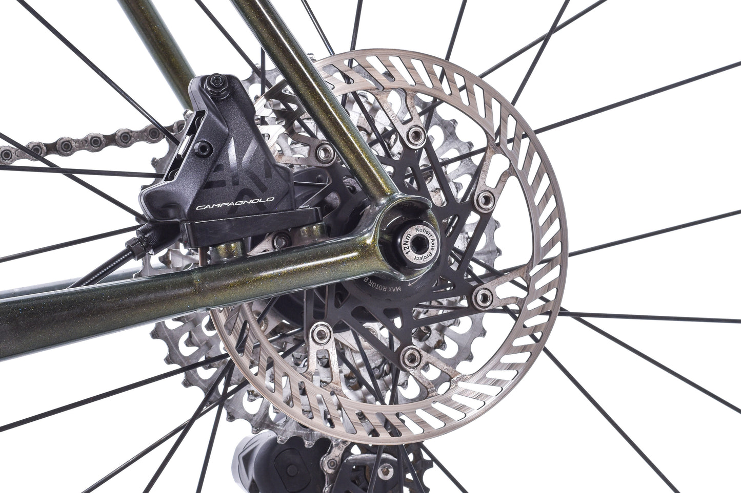 USED Custom Sycip Steel Gravel All-Road Bike 56cm Campagnolo Ekar 1x13 speed ENVE Fork Zipp 303 Wheels Green Sparkle