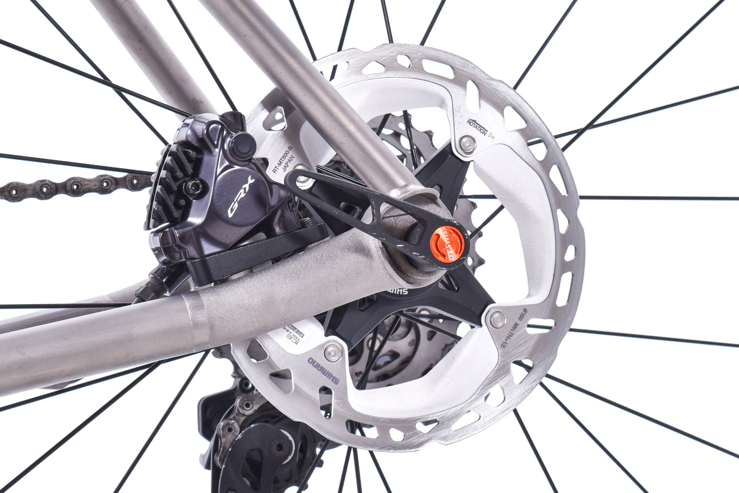 USED 2024 Moots Routt CRD 54cm Titanium Gravel Bike Shimano GRX Di2 2x12 speed 700C Carbon Wheels