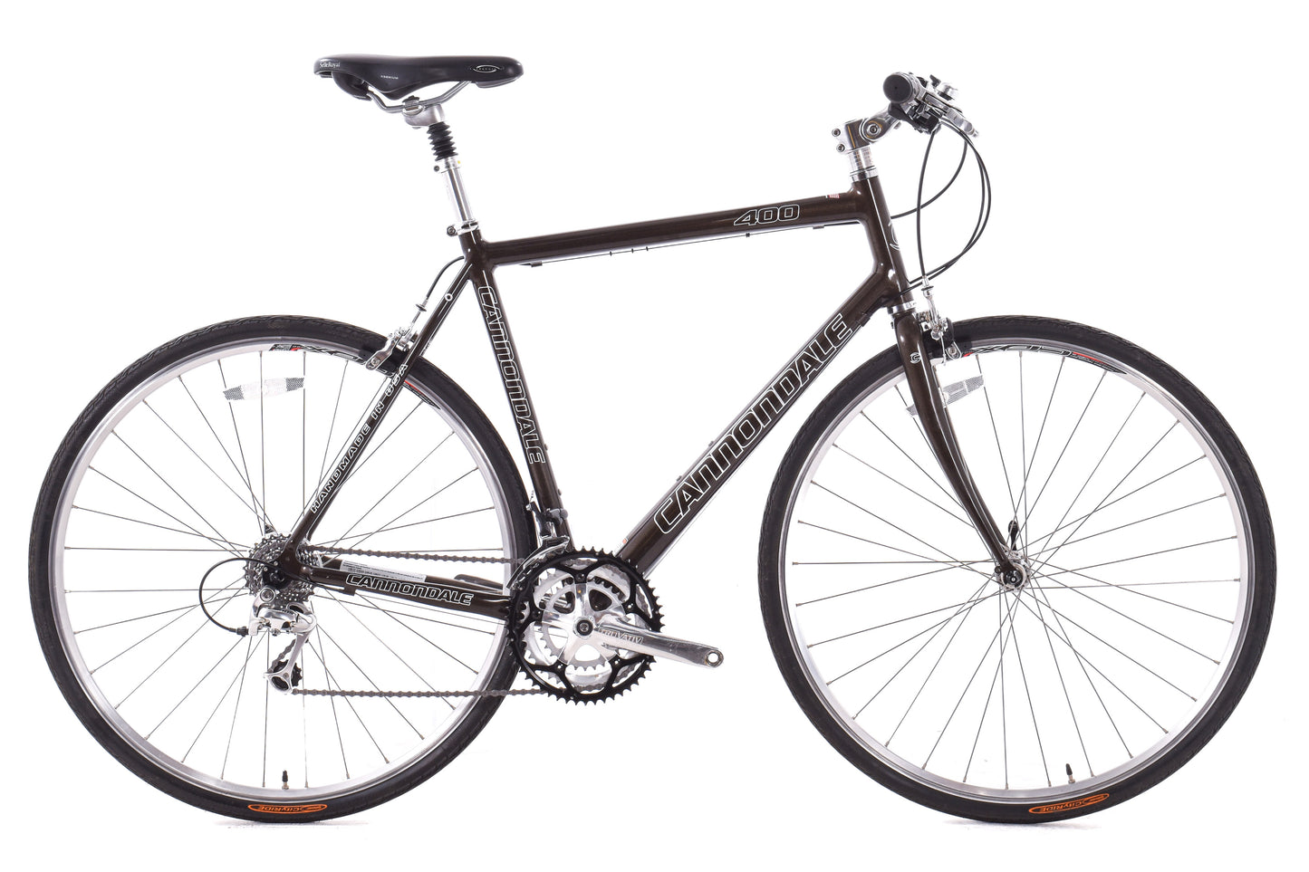 USED 2004 Cannondale 400 56cm Aluminum Flat Bar Road/Hybrid Bike 3x8 speed Made in USA Brown Sparkle