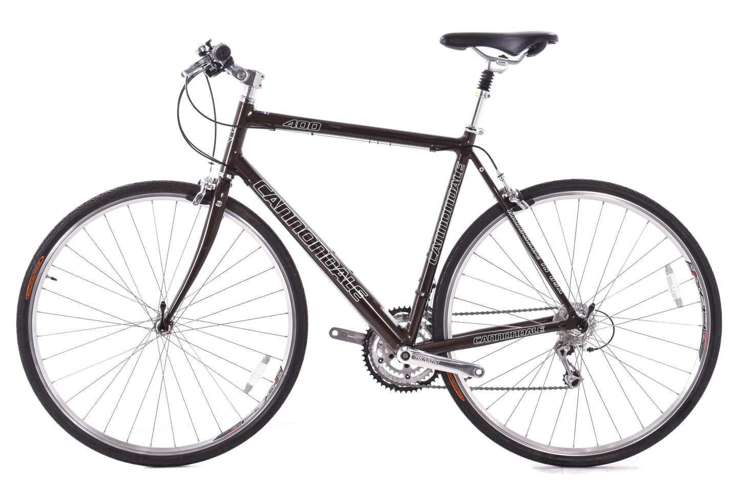 USED 2004 Cannondale 400 56cm Aluminum Flat Bar Road/Hybrid Bike 3x8 speed Made in USA Brown Sparkle