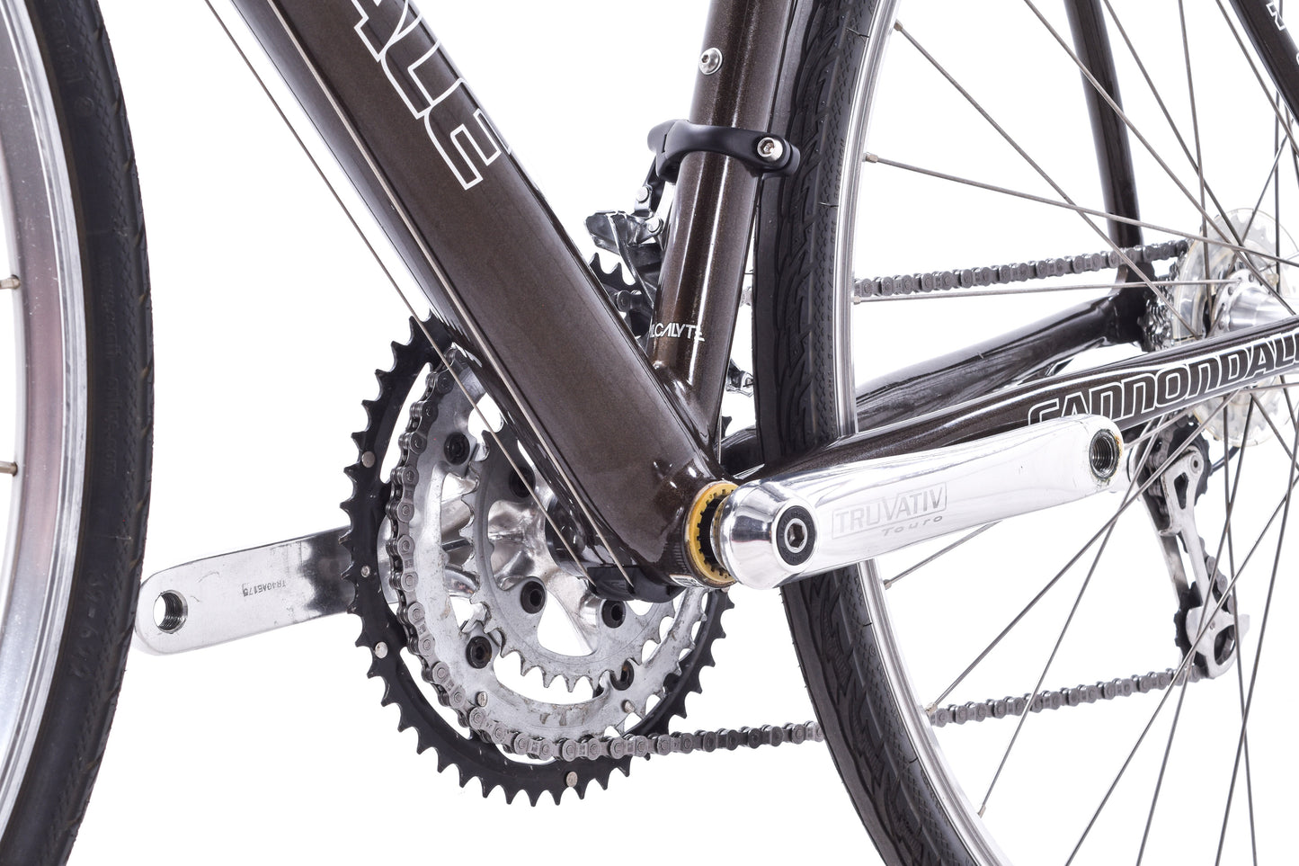 USED 2004 Cannondale 400 56cm Aluminum Flat Bar Road/Hybrid Bike 3x8 speed Made in USA Brown Sparkle