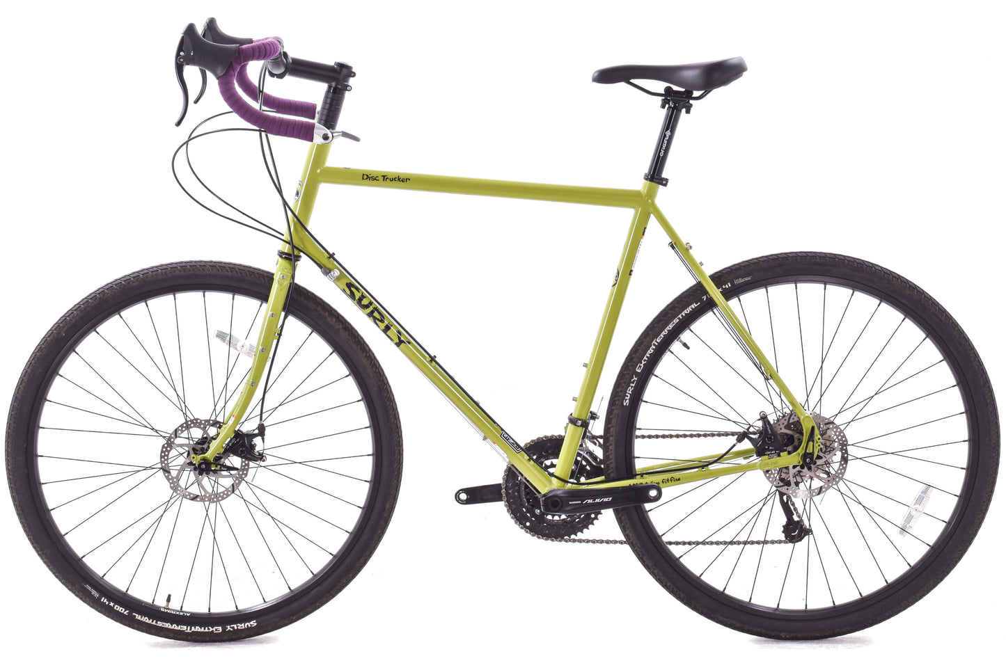 USED Surly Disc Trucker 60cm Steel Touring Bike Shimano 3x9 speed Bar End Shifters Green