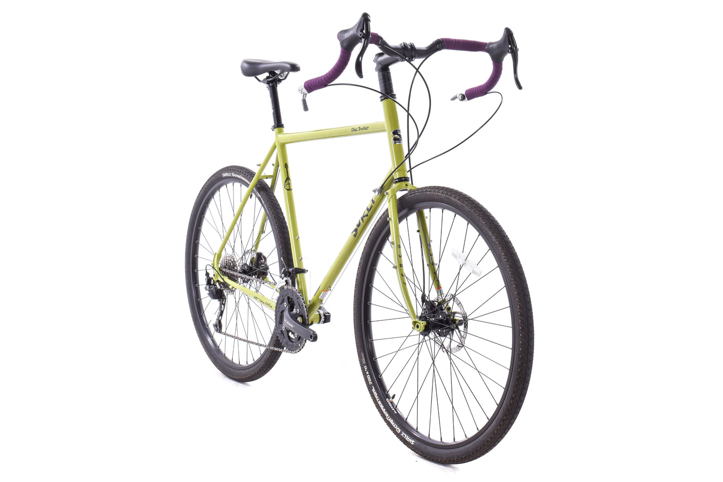 USED Surly Disc Trucker 60cm Steel Touring Bike Shimano 3x9 speed Bar End Shifters Green
