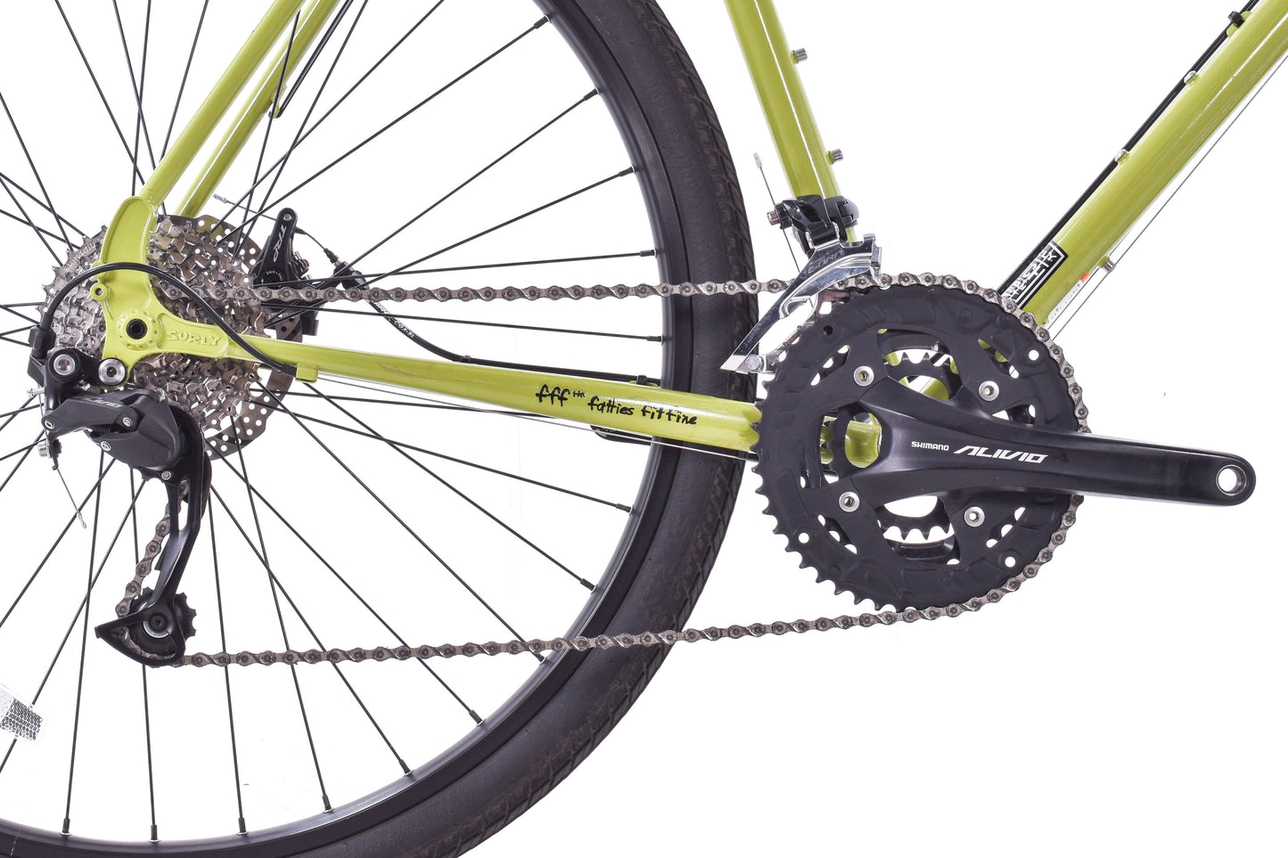 USED Surly Disc Trucker 60cm Steel Touring Bike Shimano 3x9 speed Bar End Shifters Green
