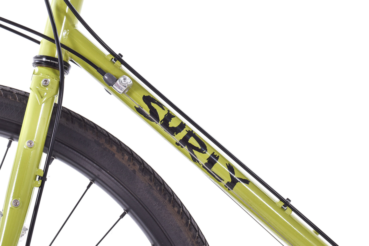 USED Surly Disc Trucker 60cm Steel Touring Bike Shimano 3x9 speed Bar End Shifters Green