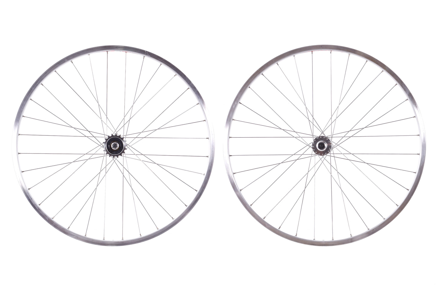 USED Salsa Delgado Cross 700C 32H Wheelset w/ Surly Single Speed / Fixed Gear Hubs Silver