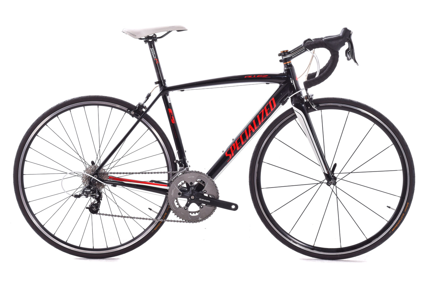 USED Specialized Allez E5 Small Road Bike Aluminum w/ Carbon Fork SRAM Apex 2x10 speed Black/Red