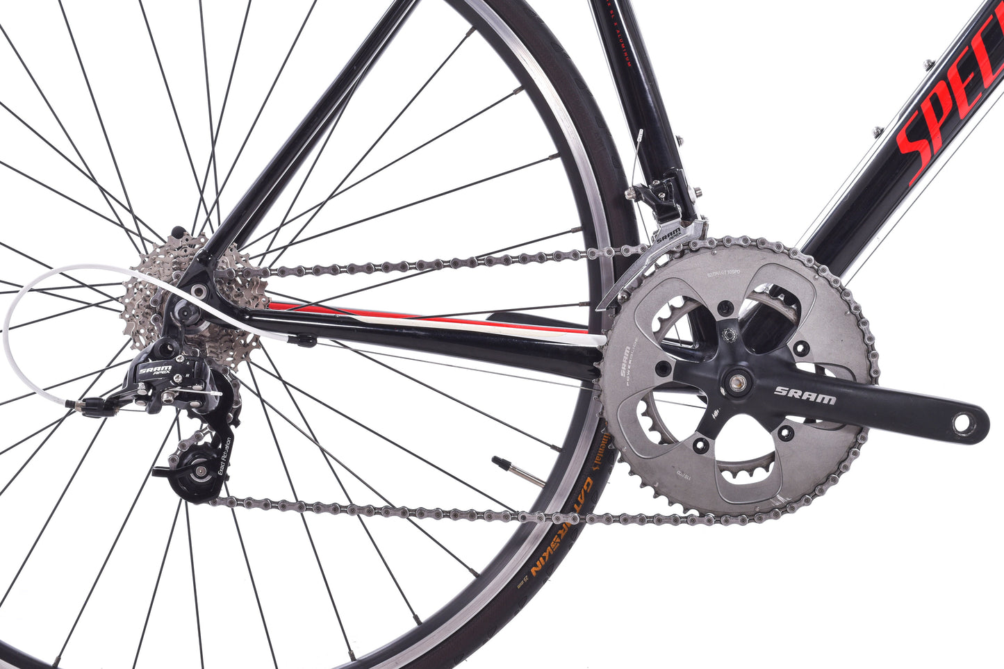 USED Specialized Allez E5 Small Road Bike Aluminum w/ Carbon Fork SRAM Apex 2x10 speed Black/Red
