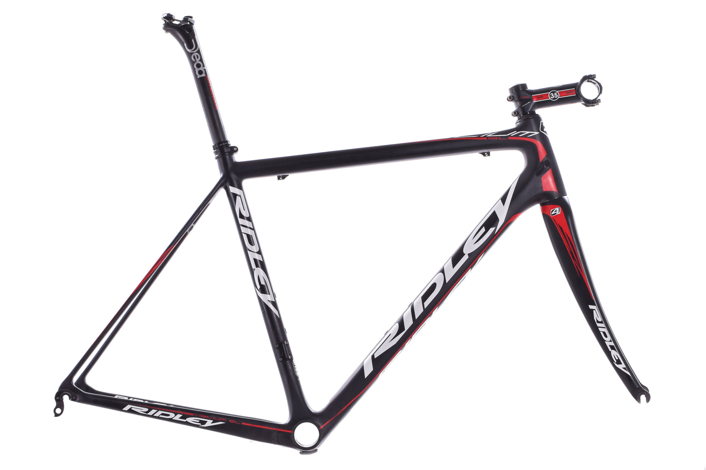 USED 2013 Ridley Helium SL Team Carbon Road Bike Frame Black/Red/White Rim Brake Small