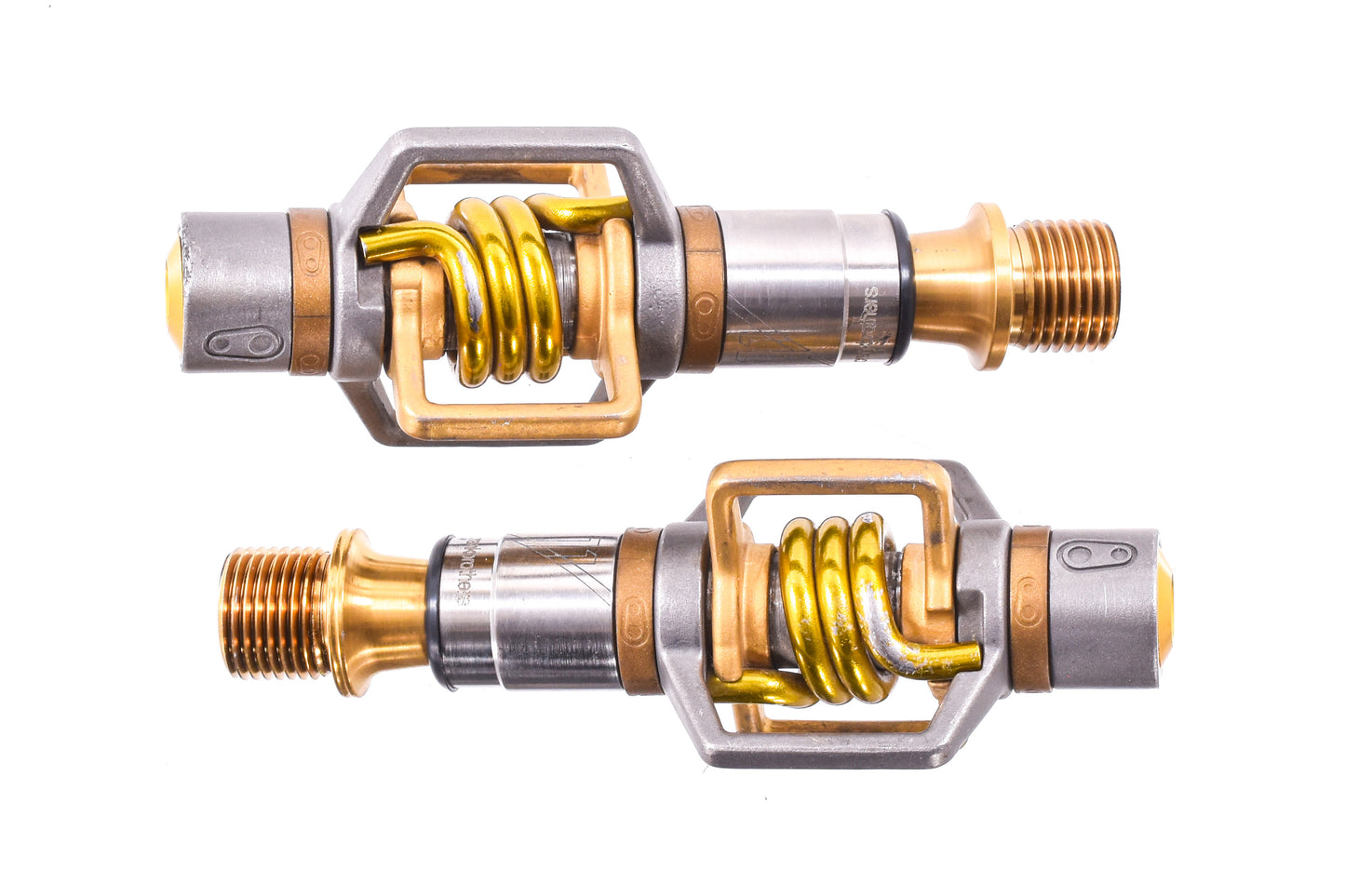 USED Crank Brothers Eggbeater 11 MTB pedals Gray Gold Titanium