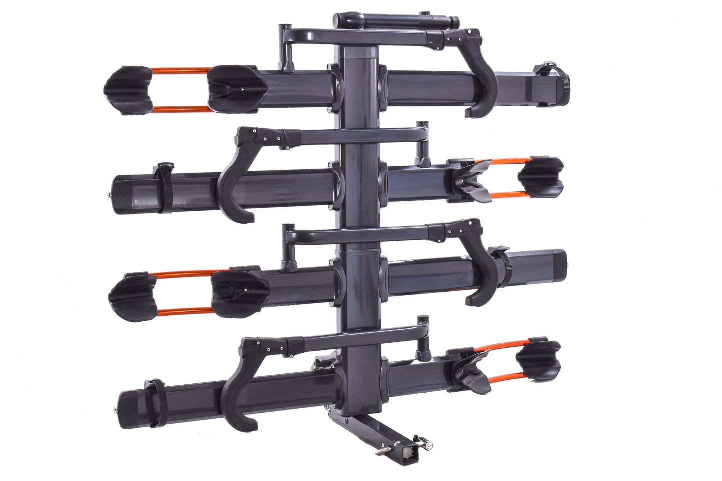 USED Kuat NV 2.0 4 Bike Rack Base w/ Add On Metallic Gray/Orange 2" Receiver