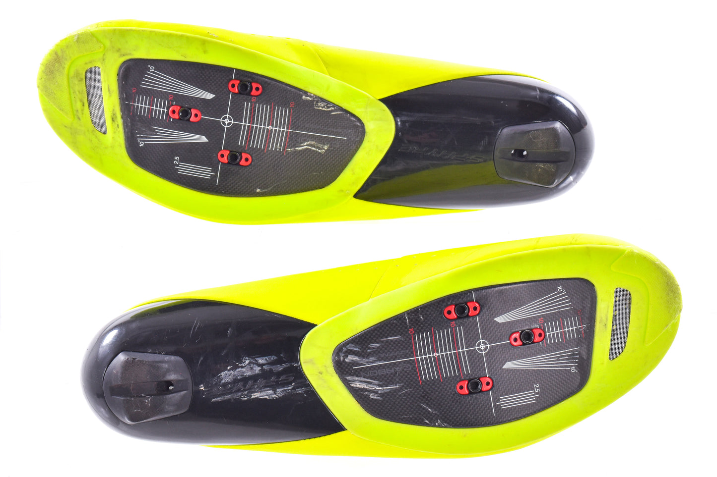 USED Shimano S-Phyre SH-RC900-S RC9Y Road Shoes EU45 US 10.5 Yellow Carbon 3-bolt