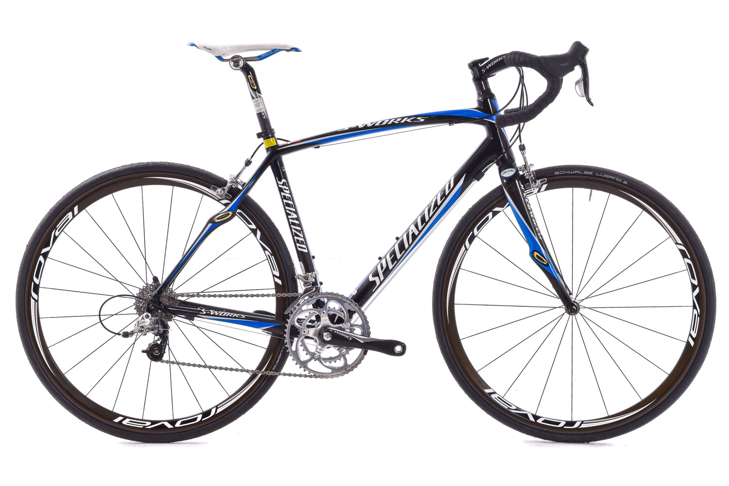 USED 2007 Specialized S-Works Roubaix 54cm Road Bike SRAM Force 2x10 speed Carbon Roval Wheels Blue