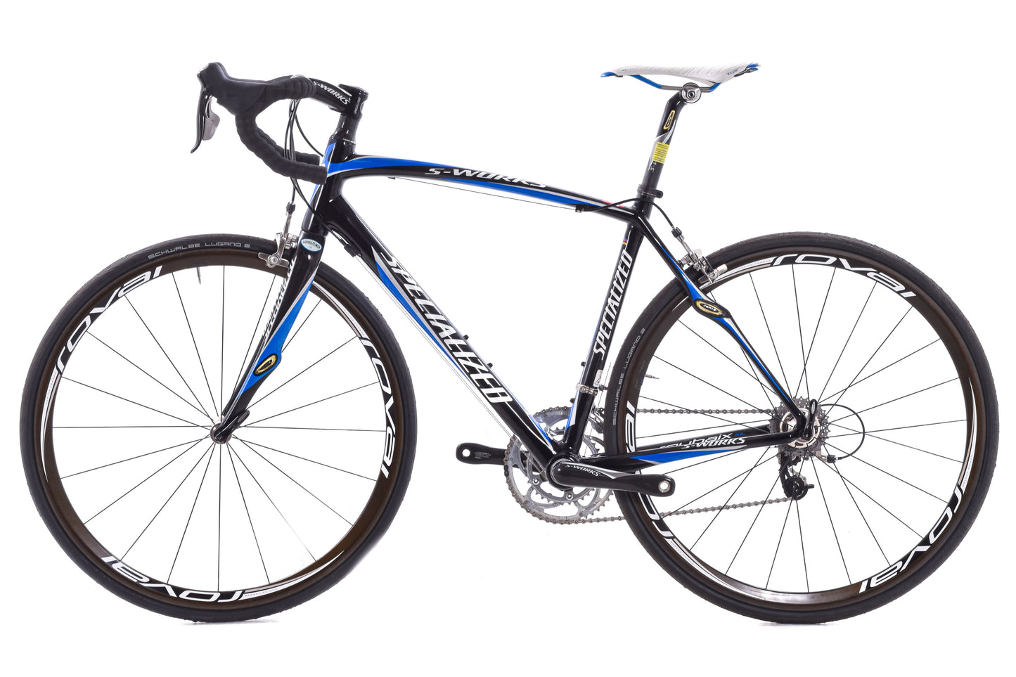 USED 2007 Specialized S-Works Roubaix 54cm Road Bike SRAM Force 2x10 speed Carbon Roval Wheels Blue