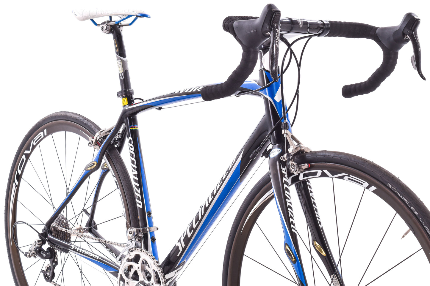 USED 2007 Specialized S-Works Roubaix 54cm Road Bike SRAM Force 2x10 speed Carbon Roval Wheels Blue