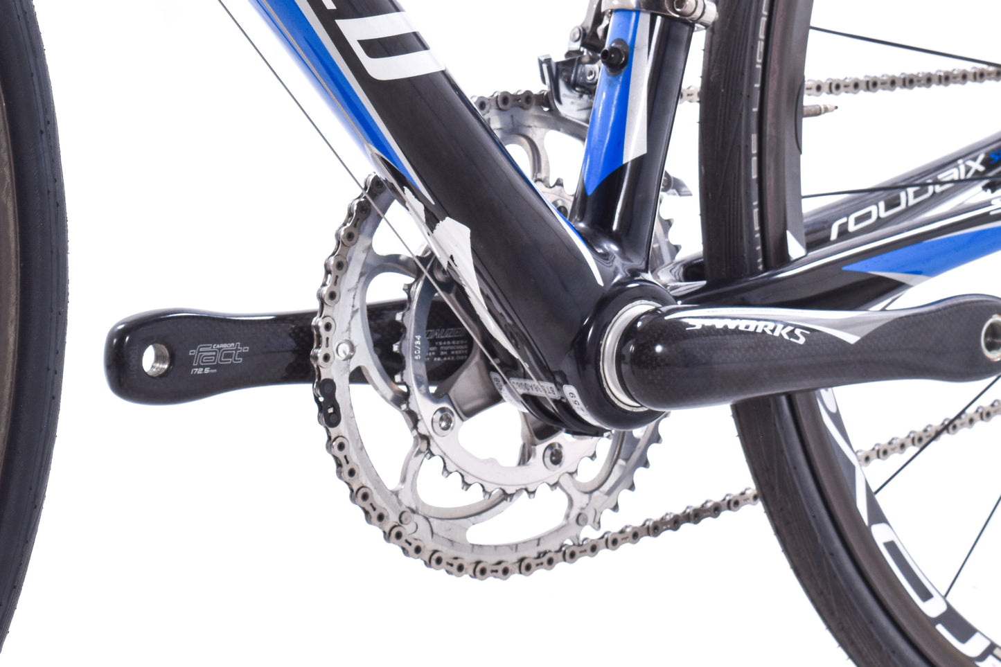 USED 2007 Specialized S-Works Roubaix 54cm Road Bike SRAM Force 2x10 speed Carbon Roval Wheels Blue