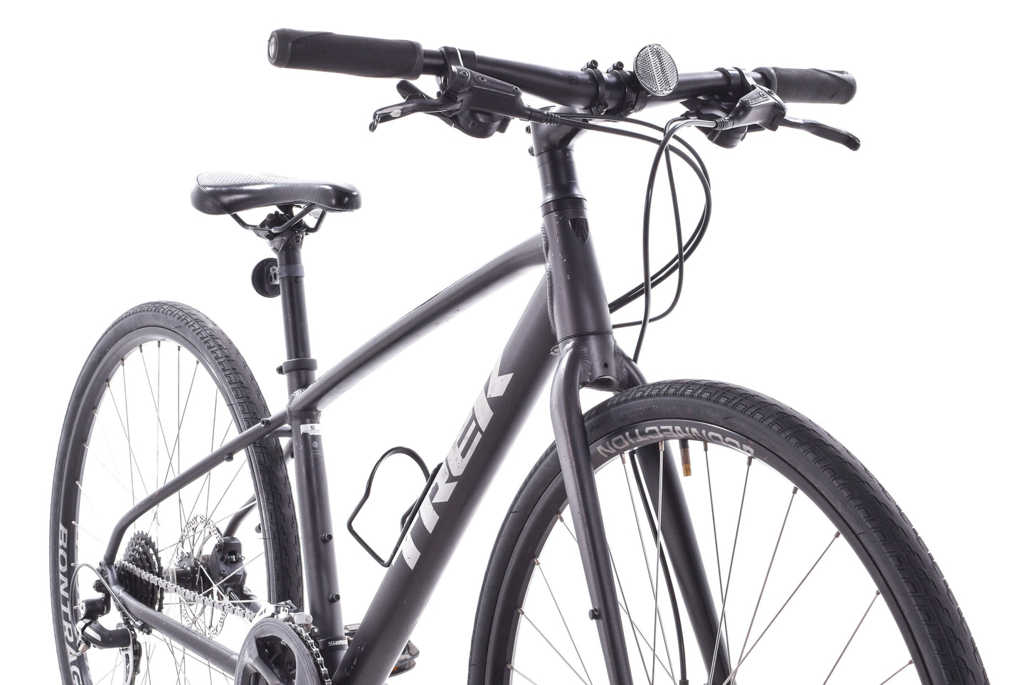 USED Trek FX 2 Small Hybrid Bike Hydraulic Disc Brakes Black Shimano 3x8 Speed