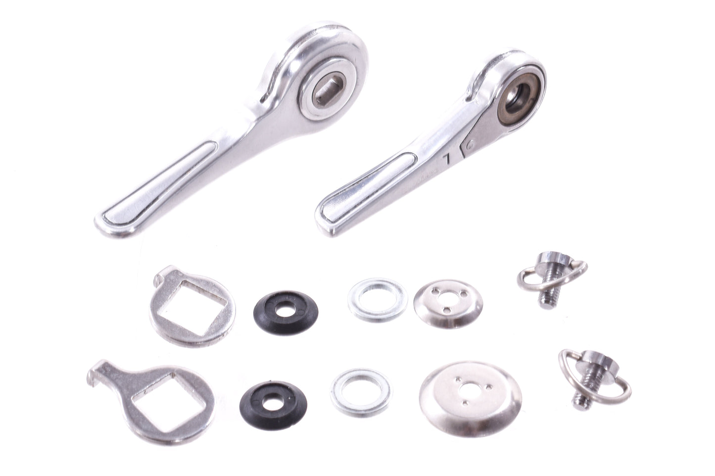 USED Dia-Compe ENE Ciclo 11s Downtube Shifter set Polished Silver