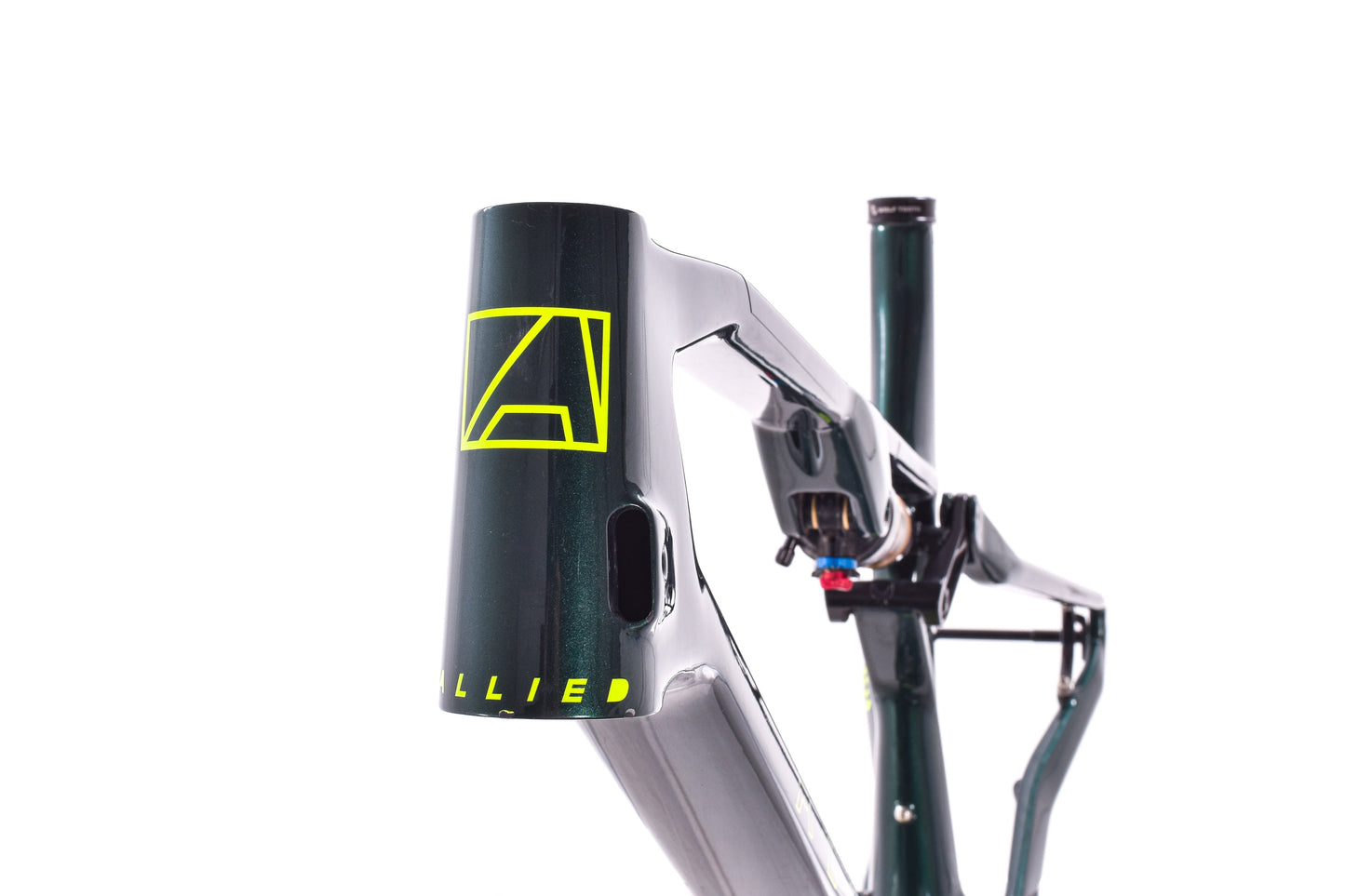 USED 2024 Allied BC40 XL Full Suspension Mountain Bike Frame Green Sparkle XC Carbon USA