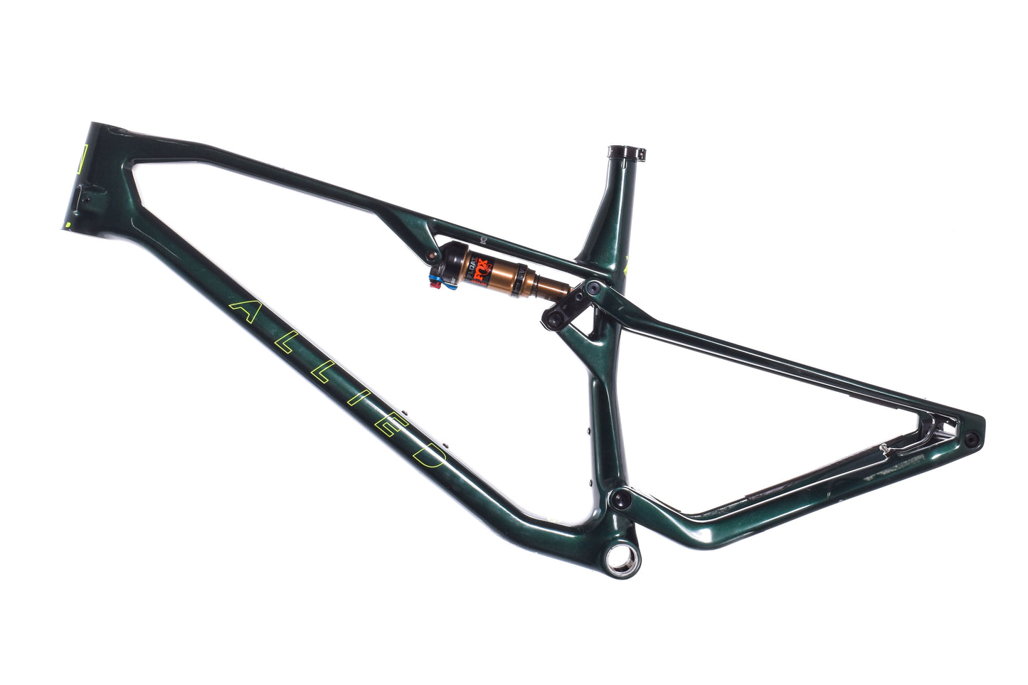 USED 2024 Allied BC40 XL Full Suspension Mountain Bike Frame Green Sparkle XC Carbon USA