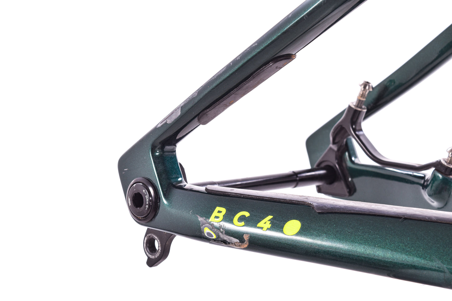 USED 2024 Allied BC40 XL Full Suspension Mountain Bike Frame Green Sparkle XC Carbon USA