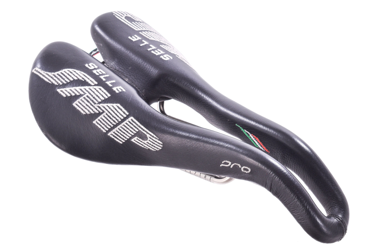 USED Selle SMP Pro Leather Saddle Black Road w/ Cutout Steel Rails (#3 of 3)