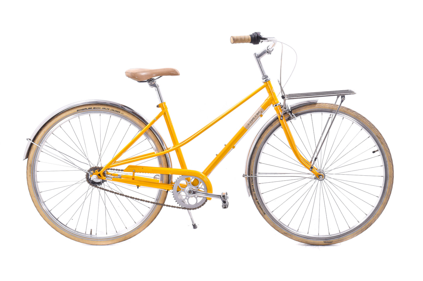 USED Creme Cycles Caferacer Lady Uno Small/Med Mixte Urban Cruiser 3 speed Bike Yellow