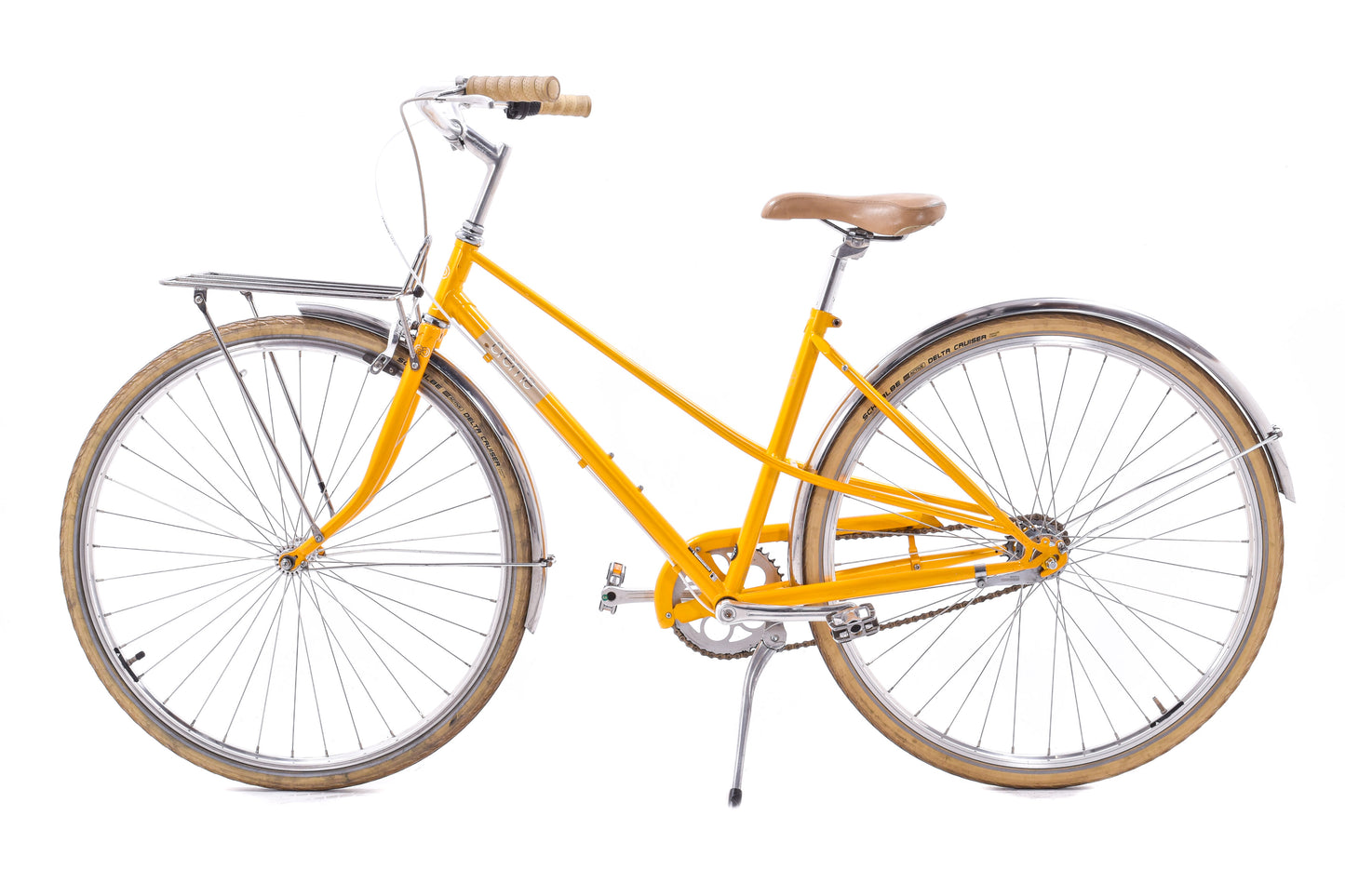 USED Creme Cycles Caferacer Lady Uno Small/Med Mixte Urban Cruiser 3 speed Bike Yellow